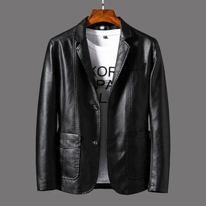 Chaqueta de cuero de grano completo real hecha a medida de fábrica, chaqueta de cuero de traje para hombre, chaqueta de cuero de motorista de primavera y otoño para hombre - Product Image 2