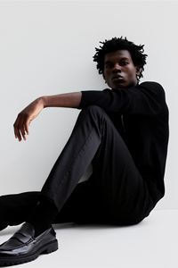 <b>Men's</b> Slim Fit Casual Cotton Twill Chinos <b>Trousers</b> Breathable Regular Length Fashion Pants Dark Customizable Mid <b>Elastic</b> Waist - Product Image 5