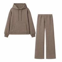 Ensemble de sweats à capuche en polycoton polaire 400g de poids moyen, coupe régulière, pour hommes, décontractés, confortables, couleur unie, brodés, vente en gros OEM