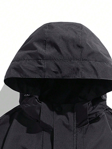 OEM Men's High Street Style Windbreaker <b>Jacket</b> Custom Outdoor Windproof Waterproof with Detachable Hood Stand Collar for Winter - Product Image 4