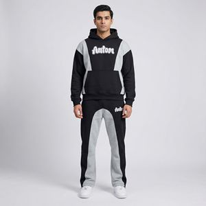 ชุดวอร์มผู้ชายคุณภาพสูงสำหรับฤดูหนาว ดีไซน์วินเทจ รับทำโลโก้ ซิปเต็มตัว ผ้าหนา มีฮู้ด สองชิ้น ผ้าฝ้าย 100% - Product Image 2