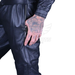 Chándal personalizado de cuero para hombre con logotipo de manga larga de Talla grande-Ropa deportiva personalizada para la temporada de invierno - Product Image 4