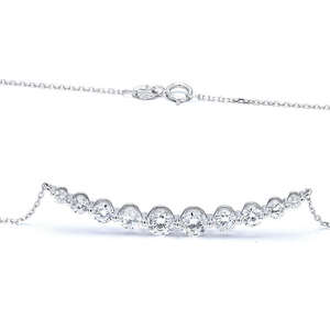 18K blanco \ oro moissanite diamantes collar de diamantes para regalos o bodas joyería de moda - Product Image 2