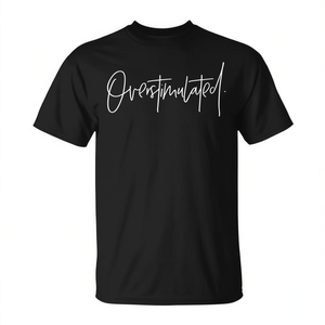 T-shirt da uomo trendy con meme 'Overstimulated' per promozioni - Product Image 2