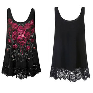 Débardeur pour femme avec motifs personnalisés, respirant et à séchage rapide, tissu doux en polyester/coton 180g, style décontracté - Product Image 4