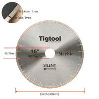 Lame de scie diamantée segmentée silencieuse de 400 mm (16 po) à haute dureté et longue durée de vie pour la découpe de carreaux et dalles de marbre