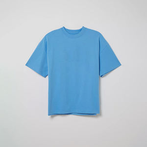 Ropa de calle de algodón 100% de gran tamaño para hombre, Camiseta holgada de verano, camisetas con estampado de gráficos lisos con logotipo personalizado - Product Image 2