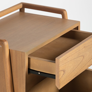 Mesita de noche de madera maciza de teca con Cajones y puertas para muebles de apartamento de Hotel de dormitorio interior-Liman - Product Image 6