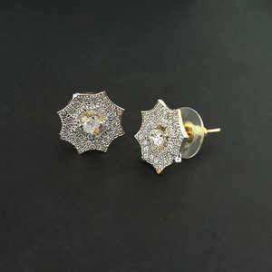 Labono Art Boucles d'oreilles Fine Stud Plaqué Or AD Stone FAW0043 - Product Image 1