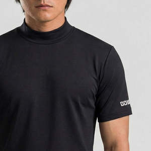 100% Polyester Noir, Tissu 180g, Coupe ajustée athlétique, Long, Tricoté, Respirant, avec logo uni, Compression pour le sport - Product Image 5