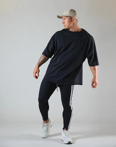 เสื้อยืดผ้าโพลีเอสเตอร์ระบายอากาศสำหรับผู้ชายเสื้อยืดลำลองพิมพ์โลโก้ - Product Image 5