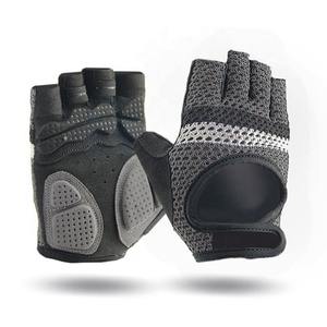Gants de cyclisme mi-doigts pour hommes de haute qualité, avec logo personnalisé sublimé, en cuir souple, pour sports d'hiver en extérieur - Product Image 3