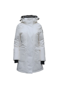 Parka matelassée en tricot Merideth à capuche et veste d'hiver en peluche pour femme gris clair de qualité supérieure - Product Image 4