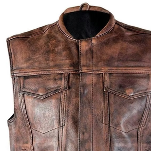 Gilet en cuir véritable pour femme, coupe ajustée, style motard, matelassé, polyvalent, durable, écologique - Product Image 6