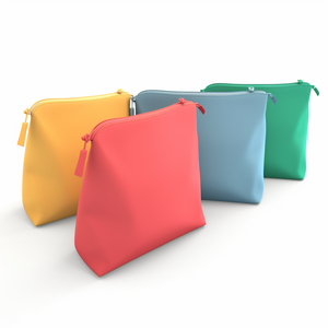 Trousse de maquillage promotionnelle imprimée avec logo personnalisé en gros Pochette cosmétique en silicone à fermeture éclair - Product Image 4