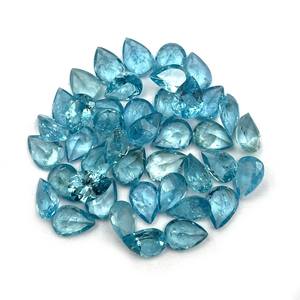 Apatita Azul de Alta Calidad, Gema Suelta, Corte Pera Facetado, Iridiscente, Tamaños 3-8 mm, Tratada con Calor, Certificada por IGI, para Joyería - Product Image 3