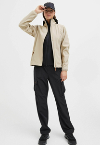 Chaqueta Softshell negra básica de longitud completa para mujer, precio de fábrica, chaquetas al aire libre para correr a prueba de viento de manga larga - Product Image 3