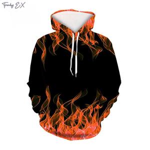 Sudadera con capucha de gran tamaño para hombre con gráfico de llama Impresión 3D Otoño Streetwear Sudadera con capucha Tops - Product Image 1