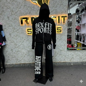 Chándal Deportivo RexFit de Primera Calidad con Cremallera Bordada para Hombre, Precio Bajo, Nuevo Diseño, Bordado, Moda, Chándales para Hombre - Product Image 6