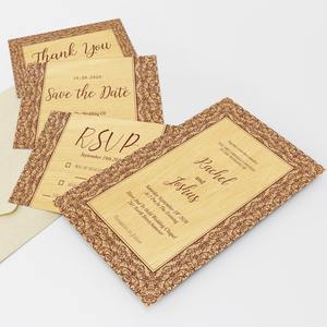 Tarjetas de boda hechas a medida, de madera, a juego, guardar Fecha, rsvp y tarjetas de boda a juego, ideal para boda - Product Image 3