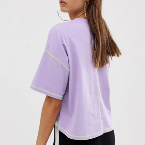 Vente chaude blanc/plaine femmes T-Shirts T-shirt décontracté pour femmes T-shirt femmes femmes respirant 100% coton - Product Image 2