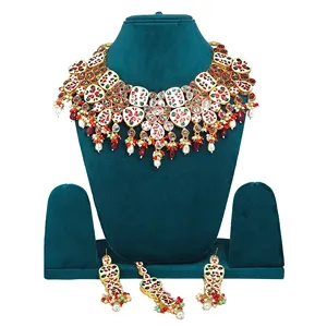 Ensemble de mariée de rêve en alliage plaqué or bordeaux avec zircon, en acier inoxydable et cuivre, pour mariage et cadeau - Product Image 4