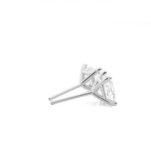 Boucles d'oreilles en diamant de laboratoire princesse de 2 carats E VS pour femme Vala Brothers ER-2, plaqué or 18 carats, or blanc, 4,1 carats au total - Product Image 4