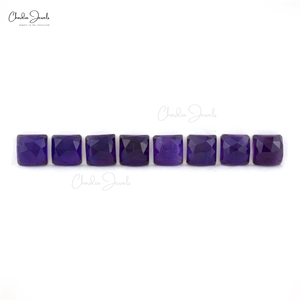 2024 Wholesale Top Manufacturer Jewelry Making Natural Stone 8MM Square Shape Amethyst Faceted Gemstone From <b>Indian</b> Exporter - Product Image 4
