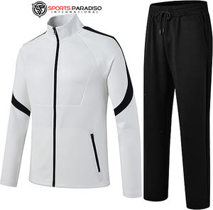 ชุดวอร์ม2ชิ้นสำหรับนักกีฬาของผู้ชายเสื้อวอร์มแบบซิปเต็มตัวสำหรับวิ่งจ๊อกกิ้งและวิ่งกีฬาลำลอง & ระบายอากาศ - Product Image 4