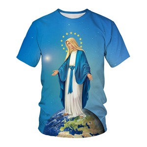 Camiseta cristiana sólida de cuello redondo Camisetas cristianas de media manga personalizadas de alta calidad - Product Image 2