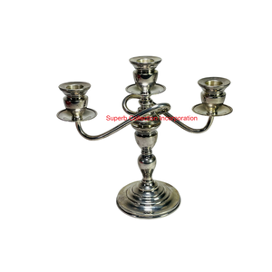 Elegant Metal Aluminium Candelabra Best Price Tabletop <b>Candle</b> Stand Home Decor and Christmas Occasion <b>Wholesale</b> <b>Candle</b> Holder - Product Image 2