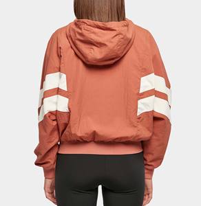 Nuevo estilo de moda, ropa activa personalizada para exteriores, chaqueta cortavientos para mujer, Top corto con paneles, chaqueta cortavientos impermeable de nailon - Product Image 6