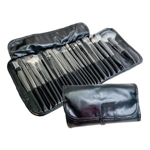 Professionale 32 pezzi Set di pennelli per il trucco 5 colori diversi piatte da viaggio custodia per correttore balsamo per le labbra in polvere manico di alta qualità