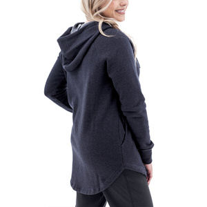 OEM Custom Oversized Fleece Pullover <b>Sweatshirt</b> <b>Longline</b> Hoodie for <b>Women</b> Extended Fit Private Label Winter Gymwear Supplier - Product Image 4
