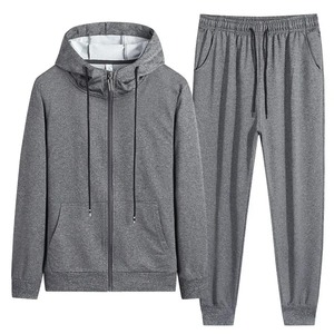 Ensemble de survêtement pour homme de couleur unie, tendance streetwear, pull décontracté, pantalon à cordon de serrage, ensemble deux pièces, hiver, haute qualité - Product Image 3