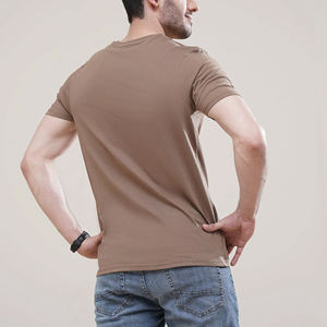 Camiseta de algodón 100% de alta calidad para hombre, Camiseta holgada de manga corta de color sólido, camiseta personalizada con logotipo impreso DTF para hombre - Product Image 2