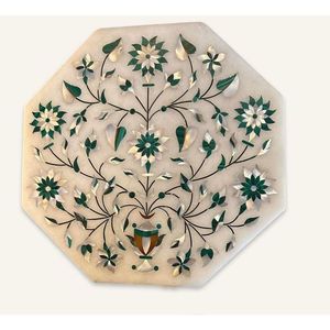 Nouveauté Sous-verres en marbre au design rose Dessous de verre faits à la main avec incrustation de pierre Ensemble de vaisselle de luxe Fournisseur - Product Image 5