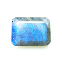Labradorite de Madagascar de qualité supérieure, taille émeraude, à reflets bleus vifs, taille calibrée, pierre précieuse en vrac GEMFORTE INC
