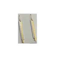 Pendientes de latón multicolor con diseño de ventana de Massachusetts, EE. UU., 2015, hechos de lámina, resistentes al deslustre, para mujer