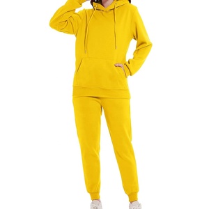 Jogger à capuche vierge avec logo personnalisé ensemble uni nouvelle mode couples vêtements de sport survêtement hommes 2 pièces ensembles de survêtements - Product Image 2