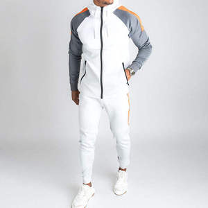 High Quality Customized Embroidered Logo Autumn Breathable Gym Two Piece Full <b>Zip</b> Fleece Jogger Training Jogging Set Wear - Product Image 1