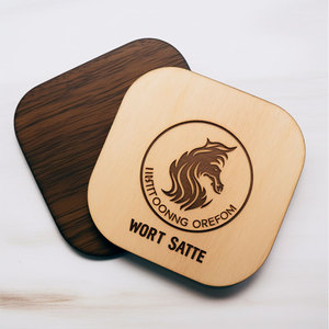Eco friendly regalos empresa logotipo personalizado madera corte láser posavasos para bebidas - Product Image 6