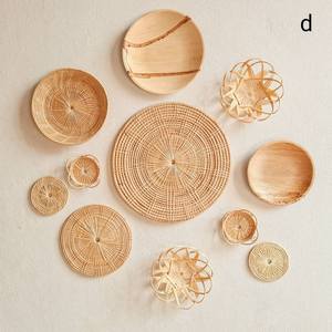 Vintage Wall Decor, Unique Handmade Rattan Plate Decoration, Boho <b>Baskets</b> Wall Decor Wall Hanging Decor - Product Image 3