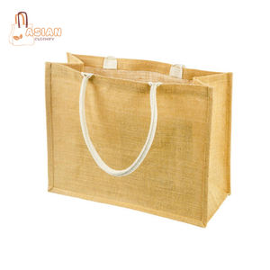 Logo personnalisé écologique toile de jute lin sacs fourre-tout Jute matériel motif de dessin animé pour Shopping cadeaux-World Wide Low Market Prices - Product Image 1