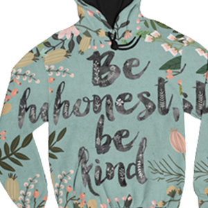 Be Honest Be Kind Sudadera con capucha con estampado floral Jersey de lana suave Sudadera con capucha unisex elegante Ropa de calle informal para hombres y mujeres La mejor venta - Product Image 2