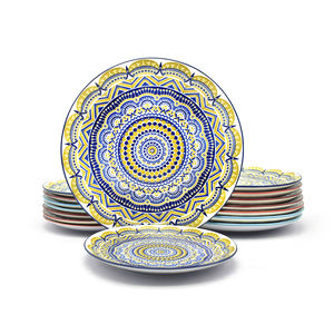 Assiettes de table colorées en porcelaine, assiettes de service de pâtes, steak, salade, dessert, amuse-gueule, déjeuner, bohème, pièces de 10 pouces - Product Image 2