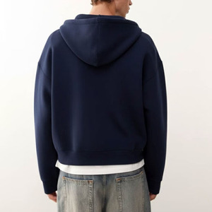 Sweat-shirt à capuche en coton pour homme avec fermeture éclair personnalisée, impression et broderie personnalisées, teinture unie, vêtement décontracté respirant - Product Image 3