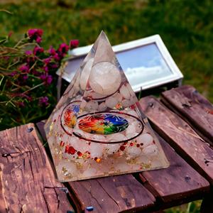 Pirámide Nubia de orgón de cristal de cuarzo rosa novedosa con anillo de cobre de esfera para meditación curativa protección EMF a granel - Product Image 2