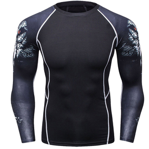 Camiseta de Compresión para Hombre OEM, de Alta Compresión, Transpirable, para Gimnasio, Surf, Buceo, Camisetas de Compresión con Estampado por Sublimación para Surf - Product Image 4