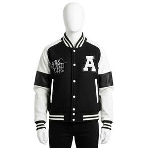 Chaqueta de Béisbol Personalizada con Logotipo Urbano, Chaqueta Bomber de Satén con Estampado por Sublimación y Letras Estilo Universitario para Hombre - Product Image 1
